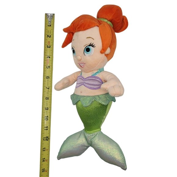 Disney Parks Babies Ariel Princess Little Mermaid Soft Doll 14" Embroider Plush - Picture 7 of 9